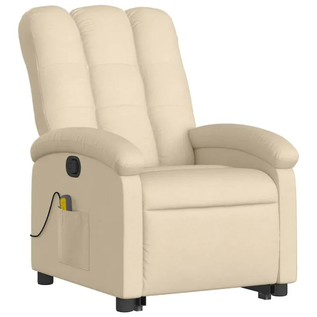 Fauteuil inclinable de massage Crème Tissu