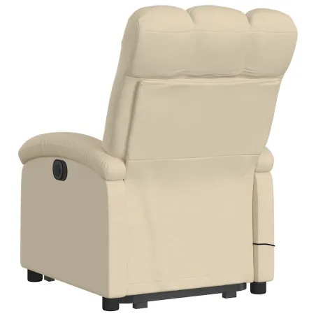 Fauteuil inclinable de massage Crème Tissu