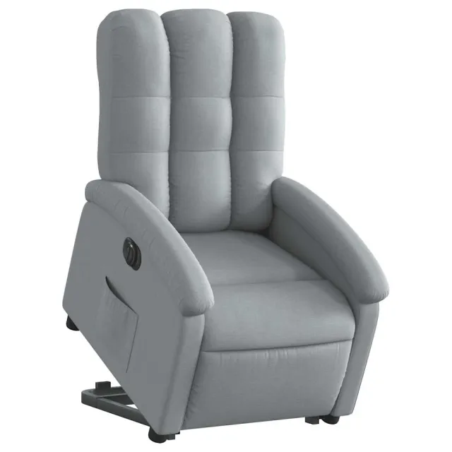 Fauteuil inclinable électrique gris clair tissu
