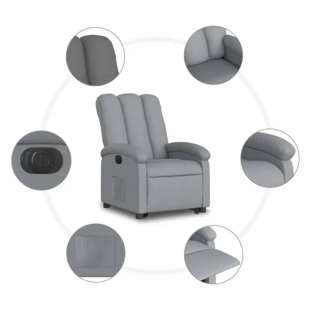 Fauteuil inclinable électrique gris clair tissu
