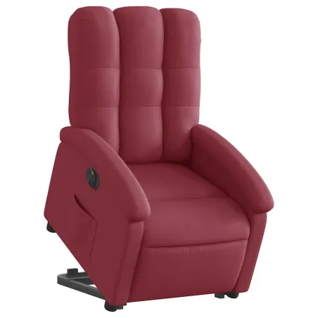 Fauteuil inclinable électrique rouge bordeaux tissu