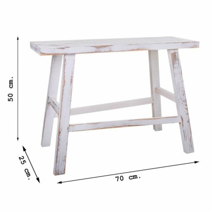 Bench Alexandra House Living White Pinewood 25 x 50 x 70 cm 2