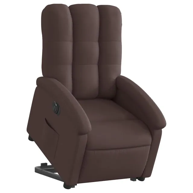 Fauteuil inclinable électrique marron foncé tissu