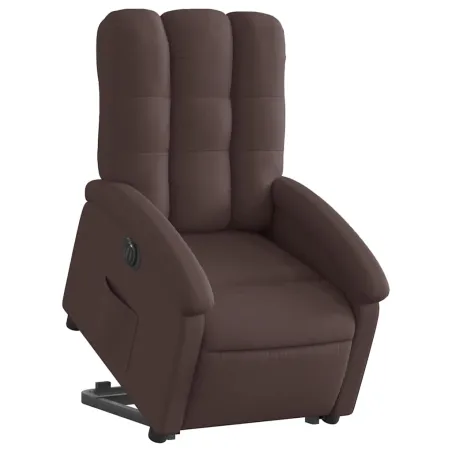 Fauteuil inclinable électrique marron foncé tissu