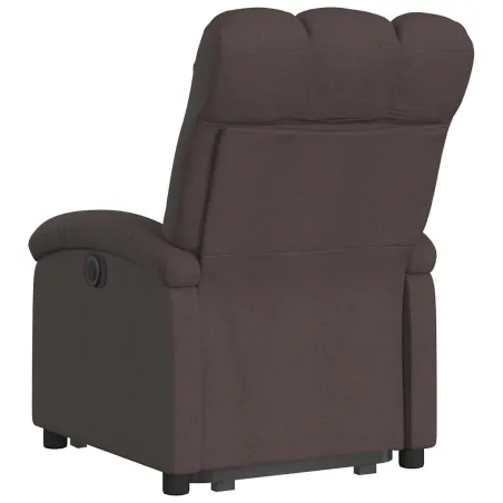 Fauteuil inclinable électrique marron foncé tissu