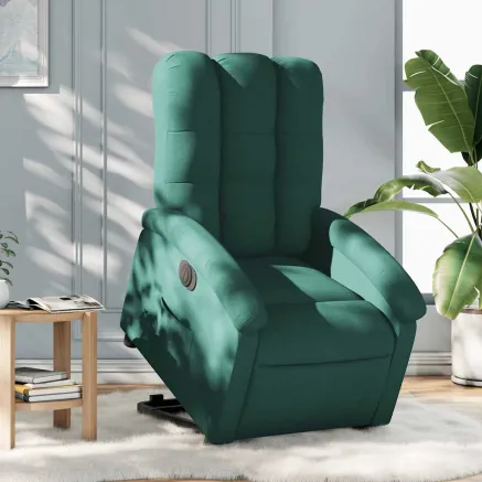 Fauteuil inclinable électrique vert foncé tissu