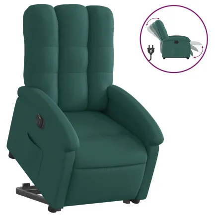 Fauteuil inclinable électrique vert foncé tissu 2