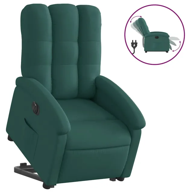 Fauteuil inclinable électrique vert foncé tissu