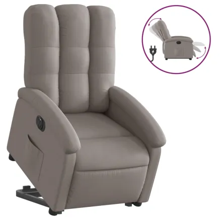 Fauteuil inclinable électrique taupe tissu 2