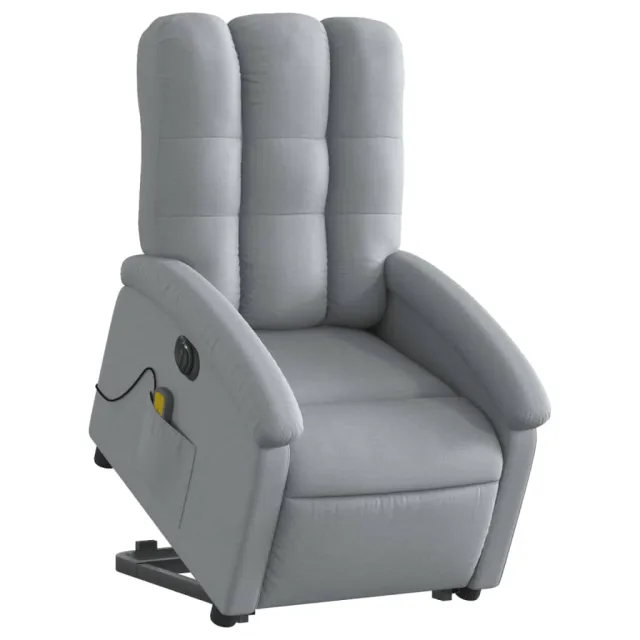 Fauteuil inclinable de massage électrique Gris clair Tissu