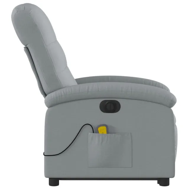Fauteuil inclinable de massage électrique Gris clair Tissu