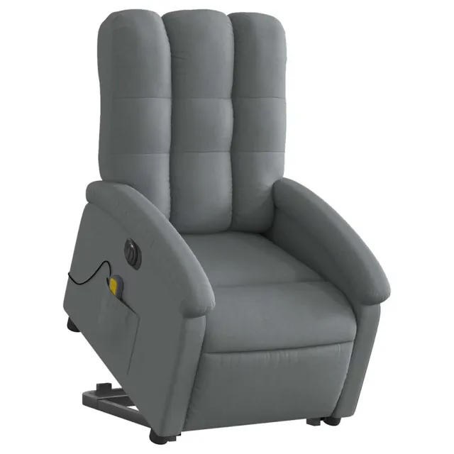 Fauteuil inclinable de massage électrique Gris foncé Tissu