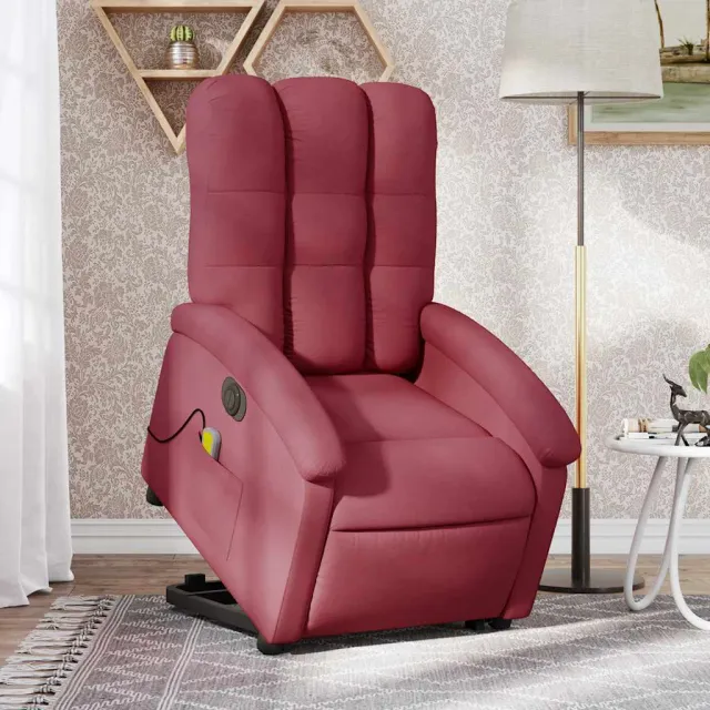Fauteuil inclinable de massage électrique Rouge bordeaux Tissu