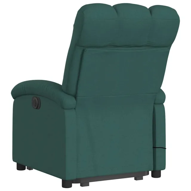 Fauteuil inclinable de massage électrique Vert foncé Tissu