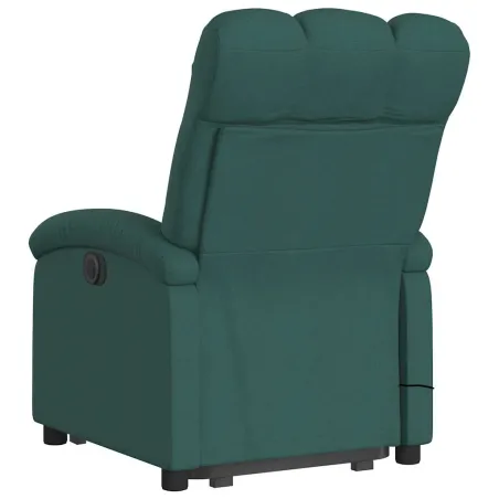 Fauteuil inclinable de massage électrique Vert foncé Tissu