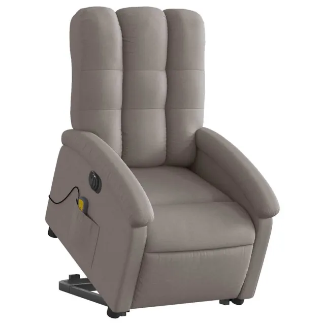 Fauteuil inclinable de massage électrique Taupe Tissu