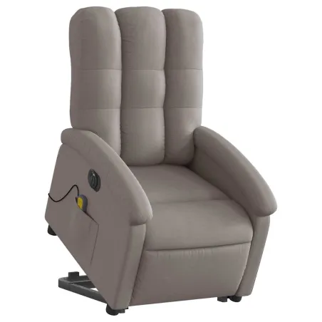 Fauteuil inclinable de massage électrique Taupe Tissu
