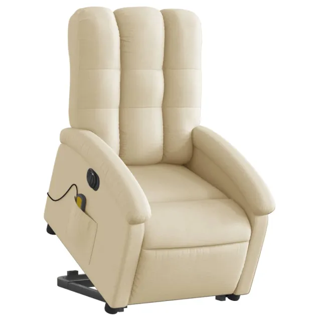 Fauteuil inclinable de massage électrique Crème Tissu