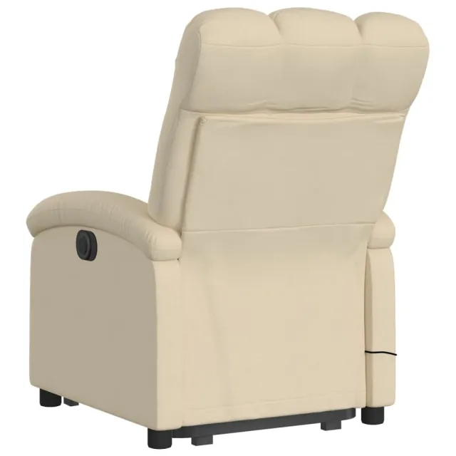 Fauteuil inclinable de massage électrique Crème Tissu