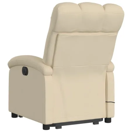 Fauteuil inclinable de massage électrique Crème Tissu