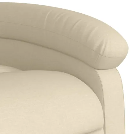 Fauteuil inclinable de massage électrique Crème Tissu