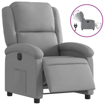 Fauteuil inclinable électrique Gris clair Tissu 2