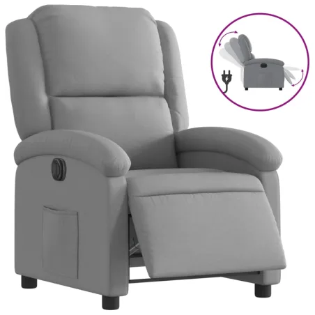 Fauteuil inclinable électrique Gris clair Tissu