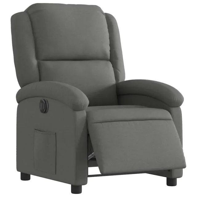 Fauteuil inclinable électrique Gris foncé Tissu