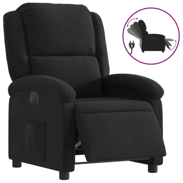 Fauteuil inclinable électrique Noir Tissu