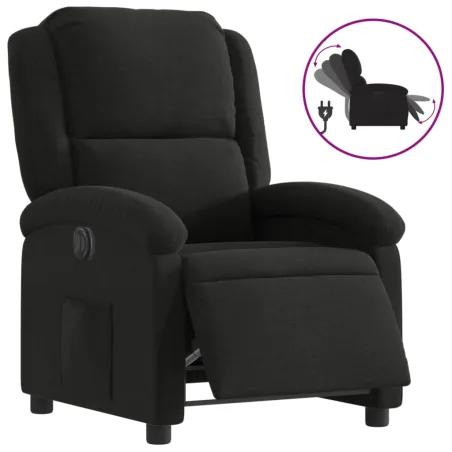 Fauteuil inclinable électrique Noir Tissu