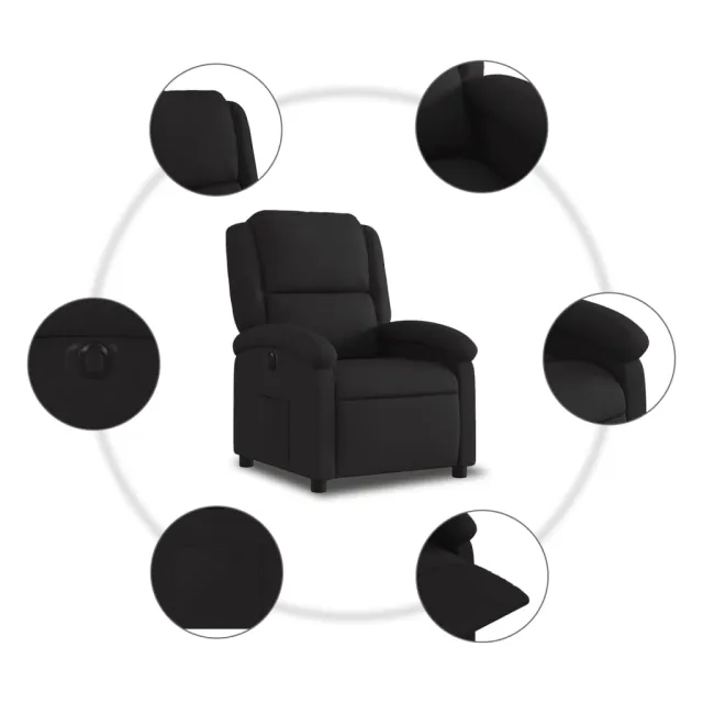 Fauteuil inclinable électrique Noir Tissu