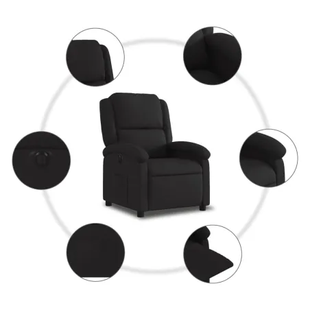 Fauteuil inclinable électrique Noir Tissu