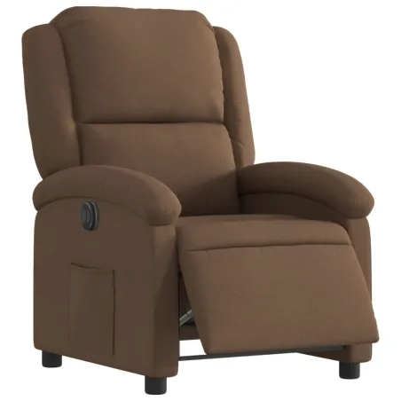 Fauteuil inclinable électrique Marron Tissu