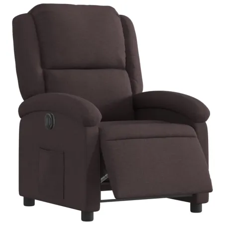 Fauteuil inclinable électrique Marron foncé Tissu