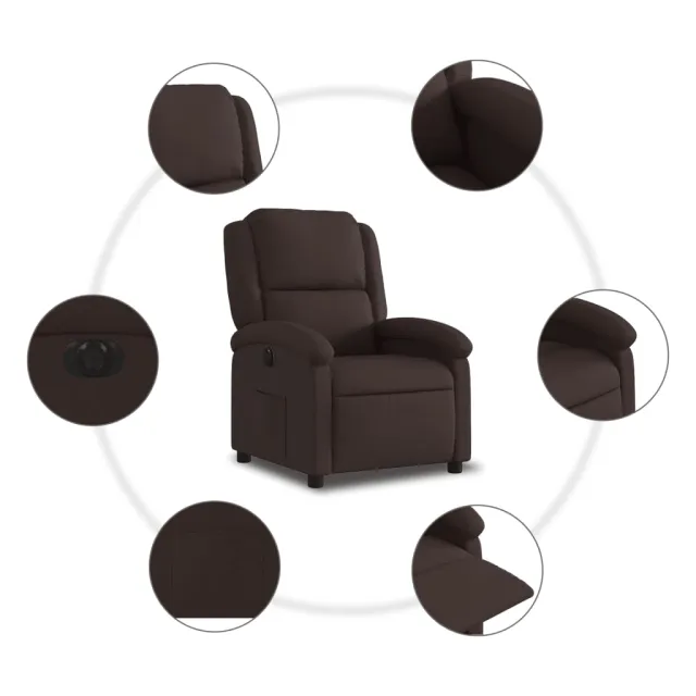 Fauteuil inclinable électrique Marron foncé Tissu