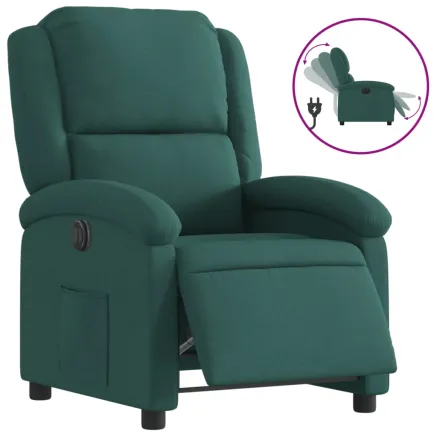 Fauteuil inclinable électrique Vert foncé Tissu 2