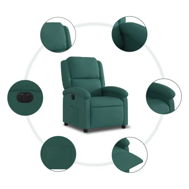 Fauteuil inclinable électrique Vert foncé Tissu