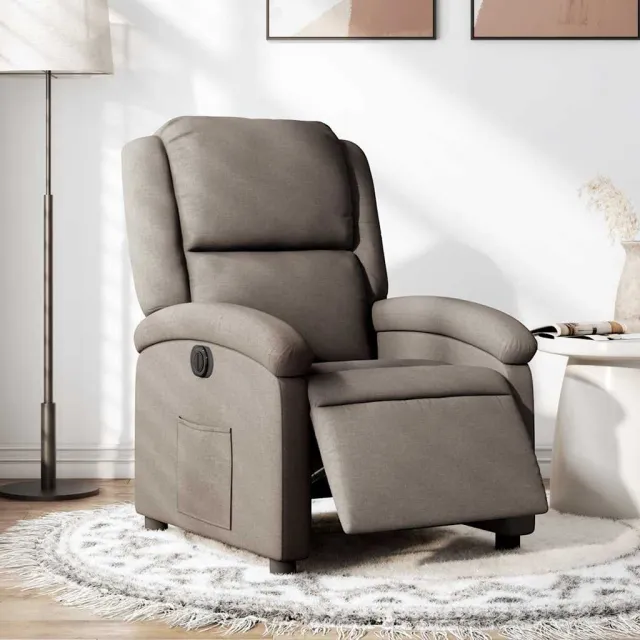 Fauteuil inclinable électrique Taupe Tissu