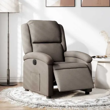 Fauteuil inclinable électrique Taupe Tissu