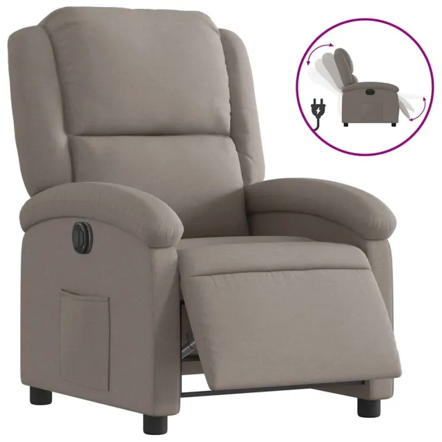 Fauteuil inclinable électrique Taupe Tissu