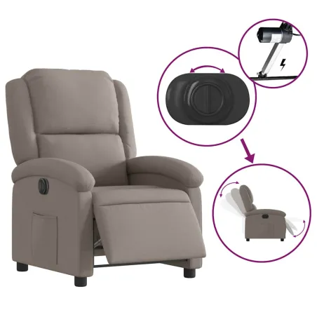 Fauteuil inclinable électrique Taupe Tissu