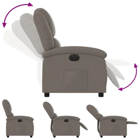 Fauteuil inclinable électrique Taupe Tissu