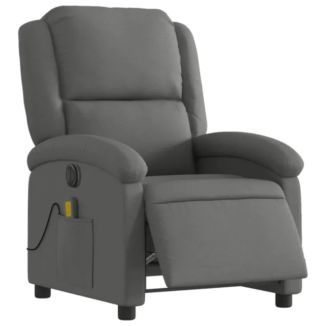 Fauteuil inclinable de massage électrique gris foncé tissu