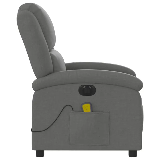 Fauteuil inclinable de massage électrique gris foncé tissu