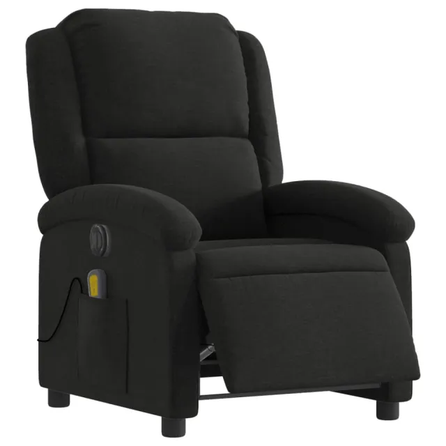 Fauteuil de massage inclinable électrique Noir Tissu