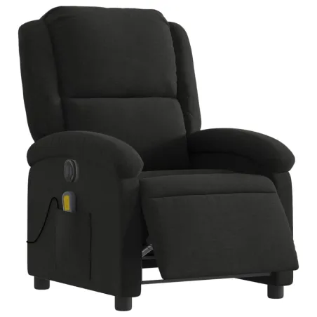 Fauteuil de massage inclinable électrique Noir Tissu