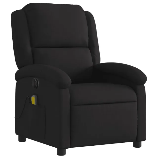 Fauteuil de massage inclinable électrique Noir Tissu