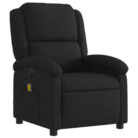 Fauteuil de massage inclinable électrique Noir Tissu