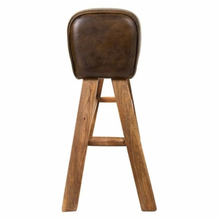 Hocker Alexandra House Living Braun natürlich Leder Mango-Holz 35 x 7