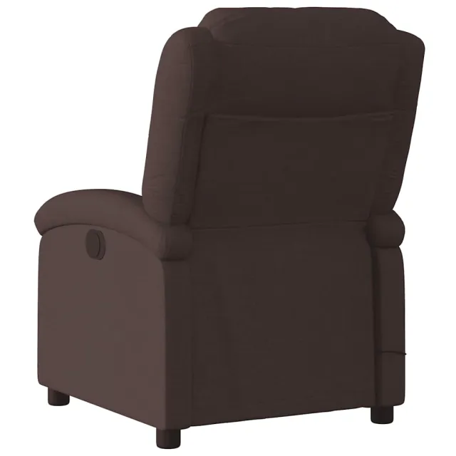 Fauteuil de massage inclinable électrique Marron foncé Tissu